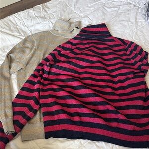 Lot of 2 NWT J. Crew XXL Metallic Turtlenecks